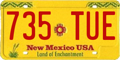 NM license plate 735TUE