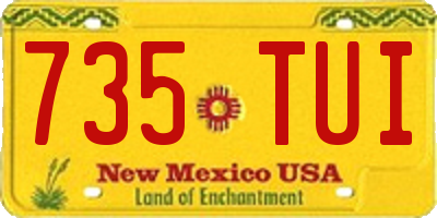 NM license plate 735TUI