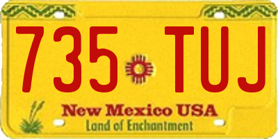 NM license plate 735TUJ