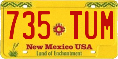 NM license plate 735TUM
