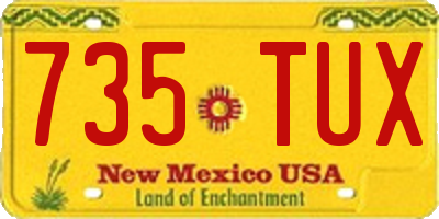 NM license plate 735TUX