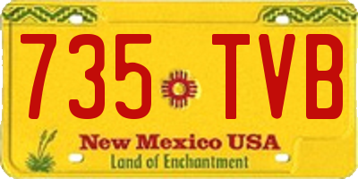 NM license plate 735TVB