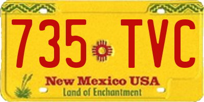 NM license plate 735TVC