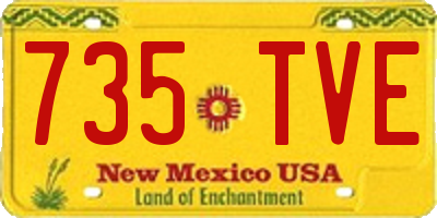 NM license plate 735TVE