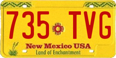 NM license plate 735TVG