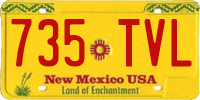 NM license plate 735TVL