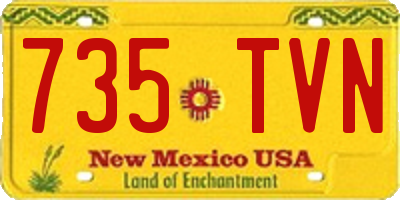 NM license plate 735TVN
