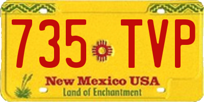 NM license plate 735TVP