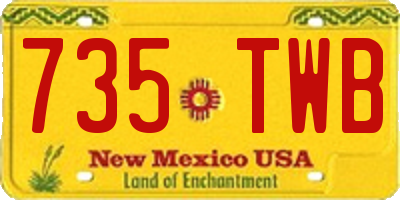 NM license plate 735TWB