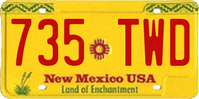 NM license plate 735TWD