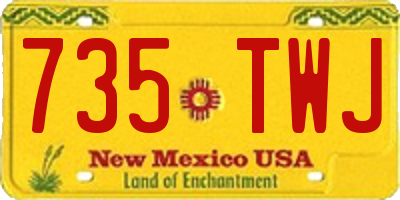 NM license plate 735TWJ