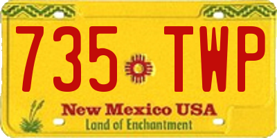 NM license plate 735TWP