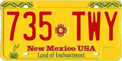 NM license plate 735TWY