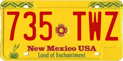 NM license plate 735TWZ