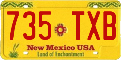 NM license plate 735TXB