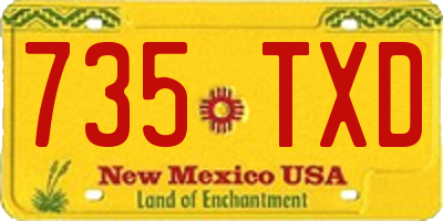 NM license plate 735TXD