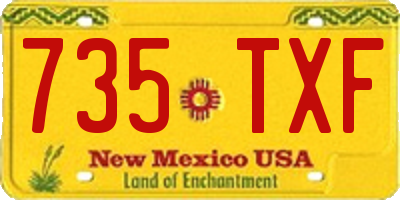 NM license plate 735TXF