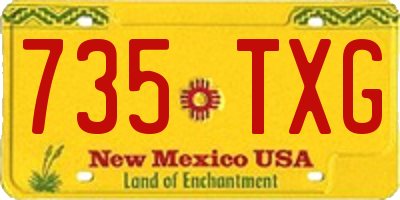 NM license plate 735TXG