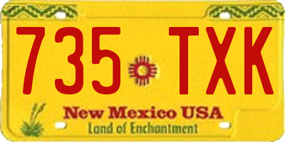 NM license plate 735TXK