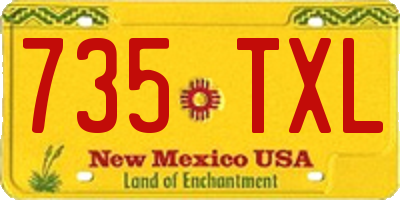 NM license plate 735TXL