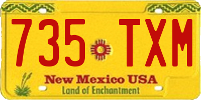 NM license plate 735TXM