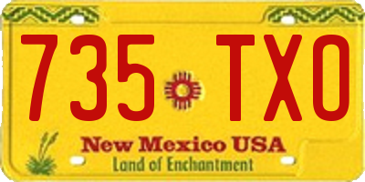 NM license plate 735TXO
