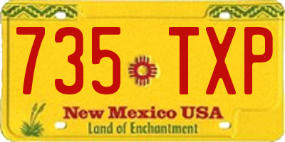 NM license plate 735TXP