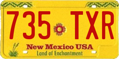 NM license plate 735TXR