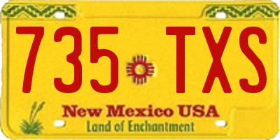 NM license plate 735TXS