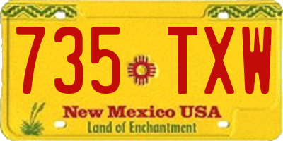 NM license plate 735TXW