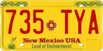 NM license plate 735TYA