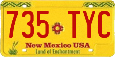 NM license plate 735TYC