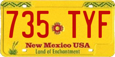 NM license plate 735TYF