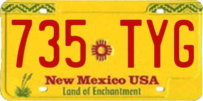 NM license plate 735TYG