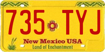 NM license plate 735TYJ