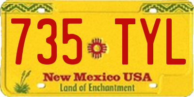 NM license plate 735TYL