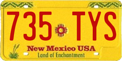 NM license plate 735TYS