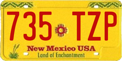 NM license plate 735TZP