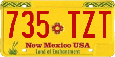 NM license plate 735TZT