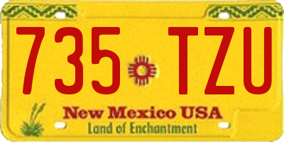 NM license plate 735TZU