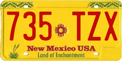 NM license plate 735TZX