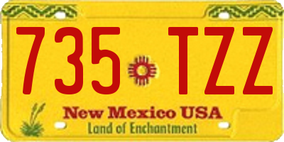 NM license plate 735TZZ