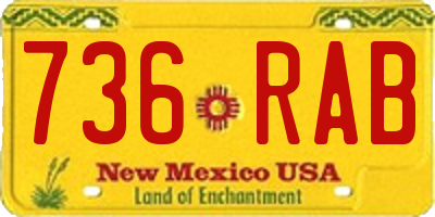 NM license plate 736RAB