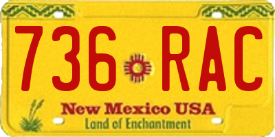 NM license plate 736RAC