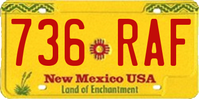 NM license plate 736RAF