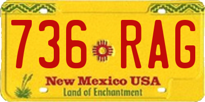 NM license plate 736RAG