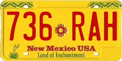 NM license plate 736RAH