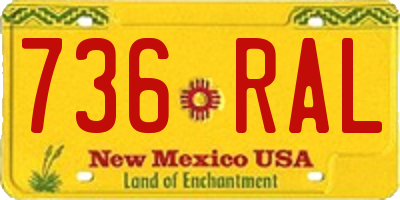 NM license plate 736RAL