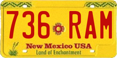 NM license plate 736RAM