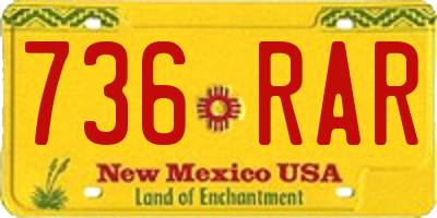 NM license plate 736RAR
